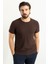Desenli Kahverengi Slim Fit Bisiklet Yaka Erkek T-Shirt 3