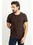 Desenli Kahverengi Slim Fit Bisiklet Yaka Erkek T-Shirt 4