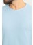 Desenli Mavi Renk Slim Fit Bisiklet Yaka Erkek T-Shirt 2
