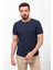 Desenli Lacivert Renk Slim Fit Bisiklet Yaka Basic Erkek T-Shirt 4