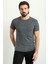 Desenli Siyah Renk Slim Fit Bisiklet Yaka Erkek T-Shirt 4