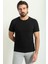 Çizgi Desenli Siyah Renk Slim Fit Bisiklet Yaka Erkek T-Shirt 1