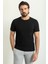 Çizgi Desenli Siyah Renk Slim Fit Bisiklet Yaka Erkek T-Shirt 3