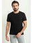 Çizgi Desenli Siyah Renk Slim Fit Bisiklet Yaka Erkek T-Shirt 4