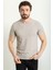 Düz Gri Renk Slim Fit Bisiklet Yaka Erkek T-Shirt 1