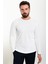 Düz Ekru Slim Fit Bisiklet Yaka Uzun Kollu Erkek T-Shirt 4