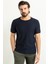 Desenli Lacivert Renk Slim Fit Bisiklet Yaka Erkek T-Shirt 1