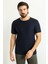 Desenli Lacivert Renk Slim Fit Bisiklet Yaka Erkek T-Shirt 3