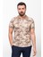 Desenli Kahverengi Slim Fit Polo Yaka Erkek T-Shirt 3