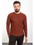 Düz Kiremit Rengi Slim Fit Bisiklet Yaka Uzun Kollu Erkek T-Shirt 1