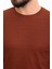 Düz Kiremit Rengi Slim Fit Bisiklet Yaka Uzun Kollu Erkek T-Shirt 2