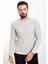Düz Taş Rengi Slim Fit Bisiklet Yaka Uzun Kollu Erkek T-Shirt 3