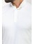 Düz Beyaz Renk Slim Fit Polo Yaka Uzun Kollu Erkek T-Shirt 2