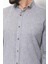 Düz Gri Renk Slim Fit Basic Keten Erkek Gömlek 2