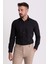 Düz Siyah Renk Slim Fit Gizli Düğmeli Klasik Erkek Gömlek 1