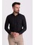 Düz Siyah Renk Slim Fit Gizli Düğmeli Klasik Erkek Gömlek 3