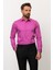 Düz Lila Rengi Slim Fit Polikort Yaka Klasik Erkek Gömlek 1