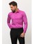 Düz Lila Rengi Slim Fit Polikort Yaka Klasik Erkek Gömlek 4