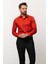 Düz Kiremit Rengi Slim Fit Polikort Yaka Klasik Erkek Gömlek 3