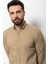 Desenli Bej Rengi Slim Fit Erkek Gömlek 2
