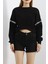 Kol Detay 3 Iplik Crop Sweat Siyah - 12691.148. 3