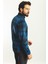 Desenli Koyu Lacivert Slim Fit Erkek Gömlek 4