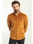 Çizgili Kamel Rengi Slim Fit Erkek Gömlek 3