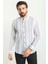Çizgili Beyaz Renk Slim Fit Hakim Yaka Uzun Kollu Erkek Gömlek 1
