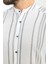 Çizgili Beyaz Renk Slim Fit Hakim Yaka Uzun Kollu Erkek Gömlek 2