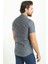 Kırçıllı Antrasit Rengi Slim Fit Hakim Yaka Kısa Kollu Keten Erkek Gömlek 4
