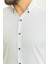 Desenli Beyaz Renk Slim Fit Kısa Kollu Erkek Gömlek 2