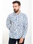 Desenli Lacivert Slim Fit Uzun Kollu Erkek Gömlek 3