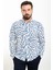 Desenli Lacivert Slim Fit Uzun Kollu Erkek Gömlek 4