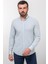 Kırçıllı Mavi Slim Fit Uzun Kollu Erkek Gömlek 1