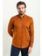 Çizgi Desenli Kiremit Rengi Slim Fit Uzun Kollu Erkek Gömlek 3