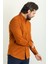 Çizgi Desenli Kiremit Rengi Slim Fit Uzun Kollu Erkek Gömlek 4