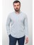 Kırçıllı Mavi Slim Fit Uzun Kollu Erkek Gömlek 4