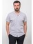 Kırçıllı Kahverengi Slim Fit Apaç Yaka Kısa Kollu Erkek Gömlek 1