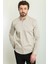 Düz Bej Rengi Slim Fit Uzun Kollu Erkek Gömlek 1