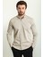 Düz Bej Rengi Slim Fit Uzun Kollu Erkek Gömlek 3
