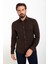 Desenli Kahverengi Slim Fit Erkek Gömlek 3