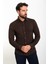 Desenli Kahverengi Slim Fit Erkek Gömlek 4