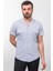Kırçıllı Lacivert Renk Slim Fit Apaç Yaka Kısa Kollu Erkek Gömlek 1