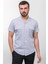 Kırçıllı Lacivert Renk Slim Fit Apaç Yaka Kısa Kollu Erkek Gömlek 4