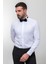 Düz Beyaz Renk Slim Fit Saten Ata Yaka Damatlık Erkek Gömlek 5