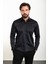 Düz Slim Fit Saten Klasik Erkek Gömlek 3