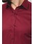 Düz Bordo Rengi Slim Fit Saten Klasik Erkek Gömlek 2