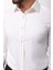 Düz Ekru Rengi Slim Fit Saten Klasik Erkek Gömlek 2