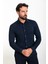 Desenli Lacivert Slim Fit Erkek Gömlek 3