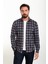 Ekoseli Lacivert-Kamel Slim Fit Oduncu Erkek Gömlek 1